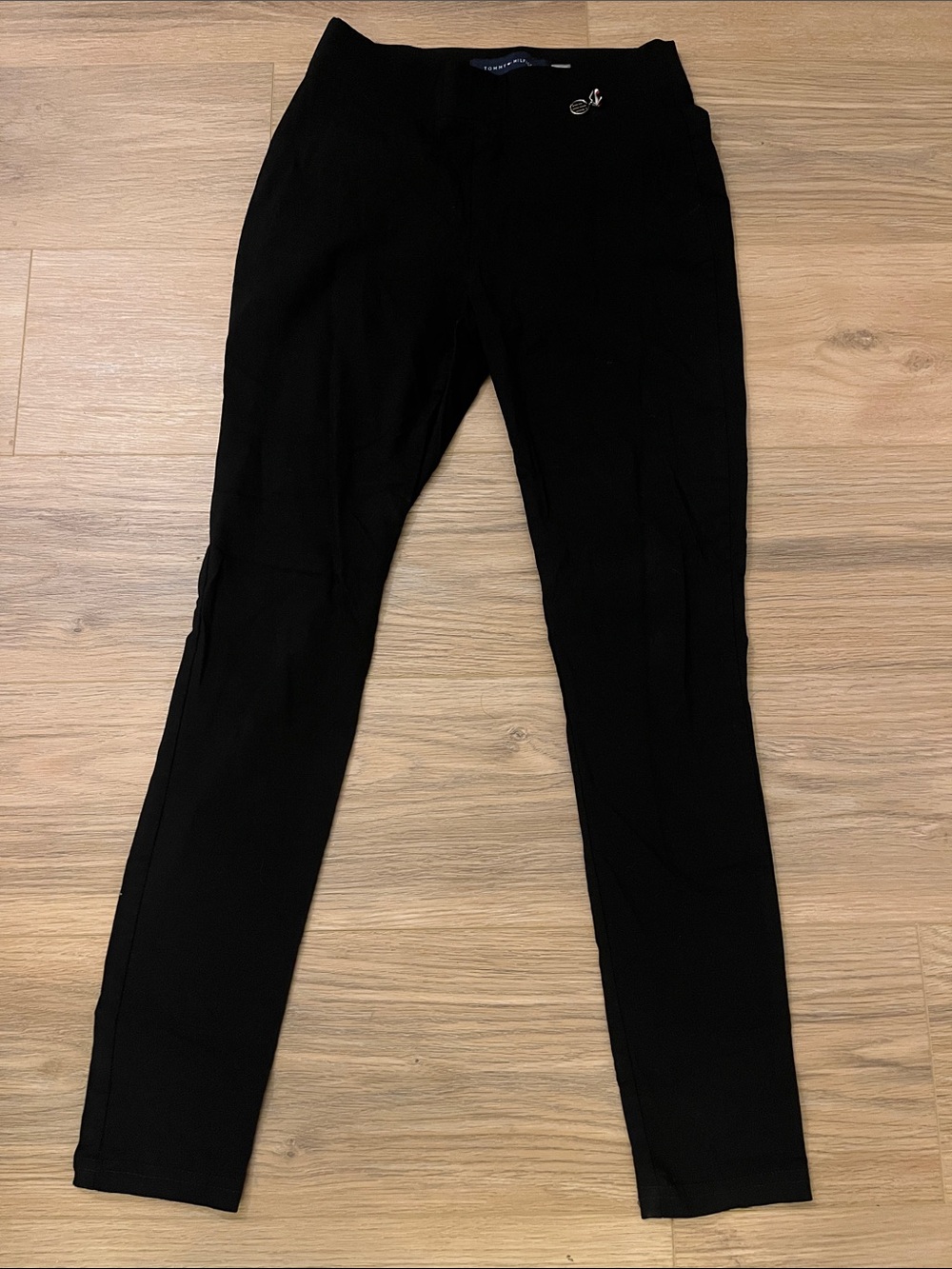 Tommy Hilfiger Black Pants with Signature TH Charm and Ribbon